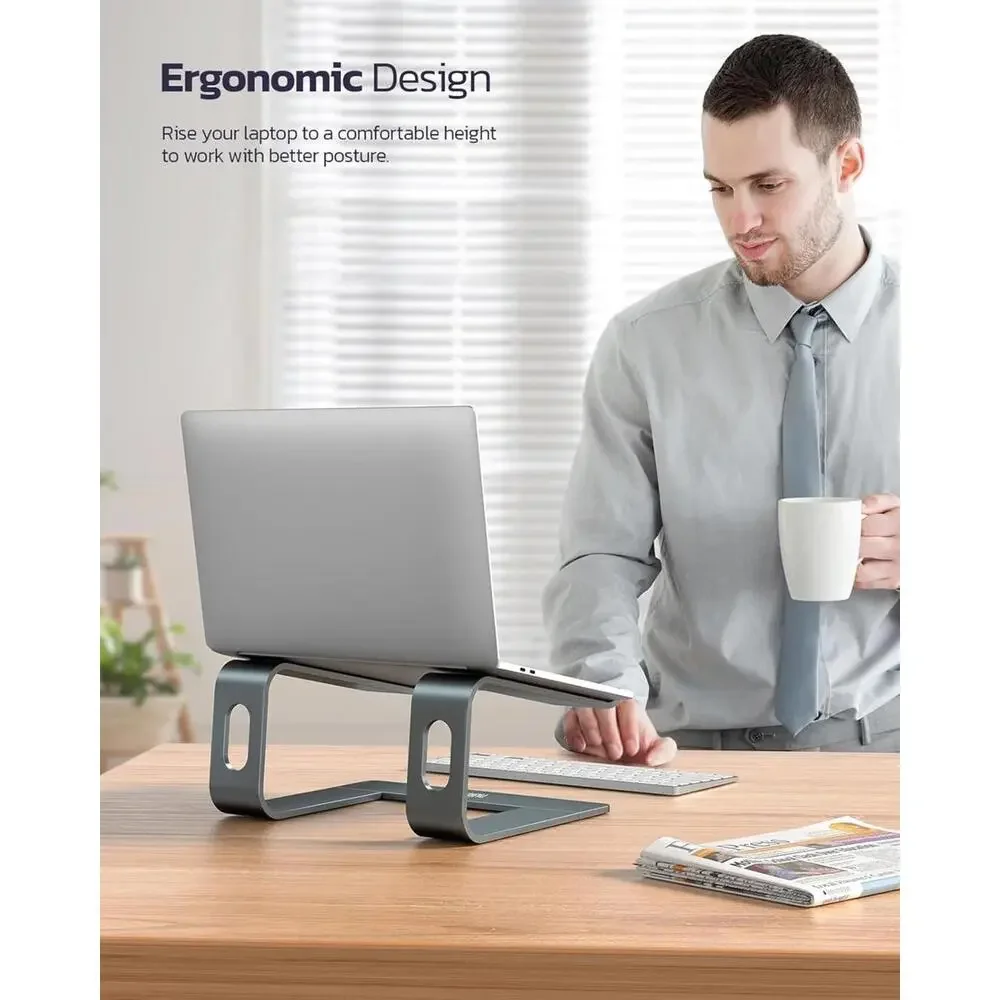 Laptop Stand for Desk Detachable Aluminum Computer Riser Portable Metal Notebook - Picture 3 of 7
